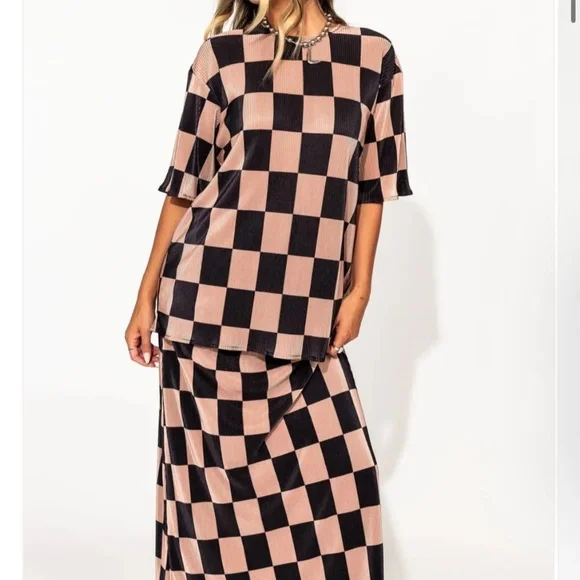 Lala check shirt and skirt set - Picture 1 of 4